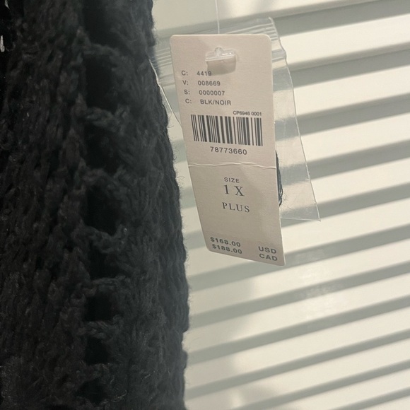 Anthropologie 1X Black Crochet Cover-Up Dress - Picture 5 of 8